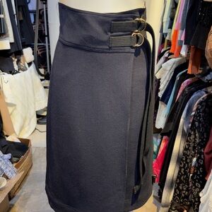 Marni Navy Double-Buckle  Skirt